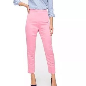JCrew High-rise cigarette pant in satin pink trouser pants